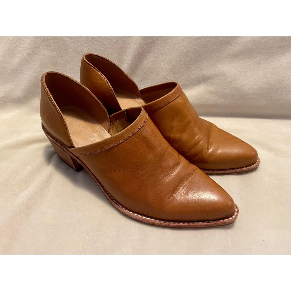 Madewell Brady Lowcut English Saddle Bootie Stacked Heel Size 7.5 Womens